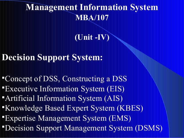 Expertise and Decision Support